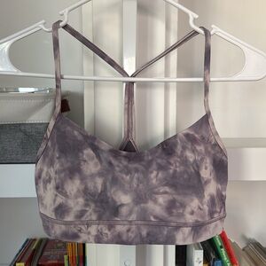 Lululemon Flow Y Bra Nulu sz 8 B C Diamond Dye Pink Bliss Graphite Purple